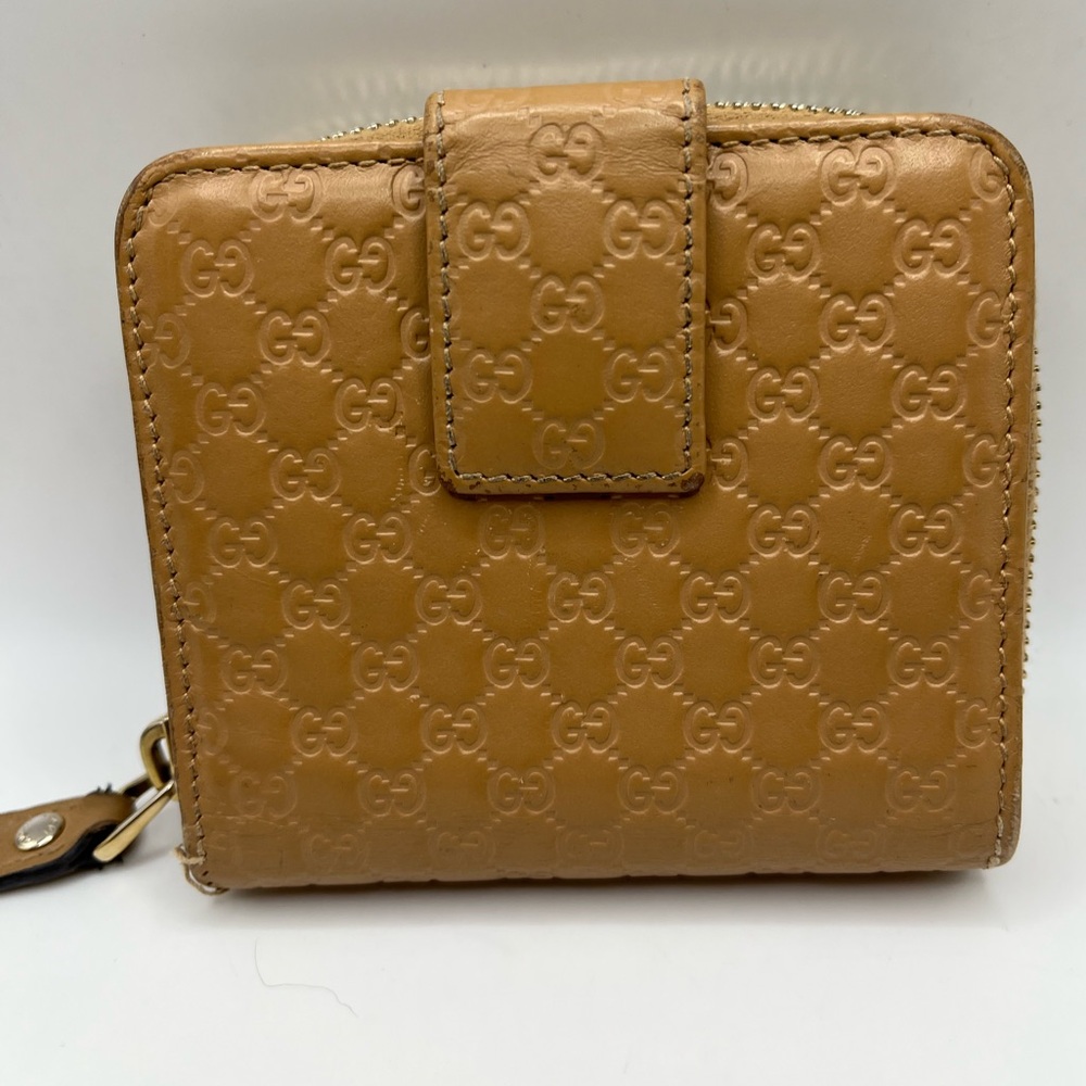 Auth Gucci Shima Micro Gucci Sima Bifold Compact Wallet light brown leather - Picture 2 of 11